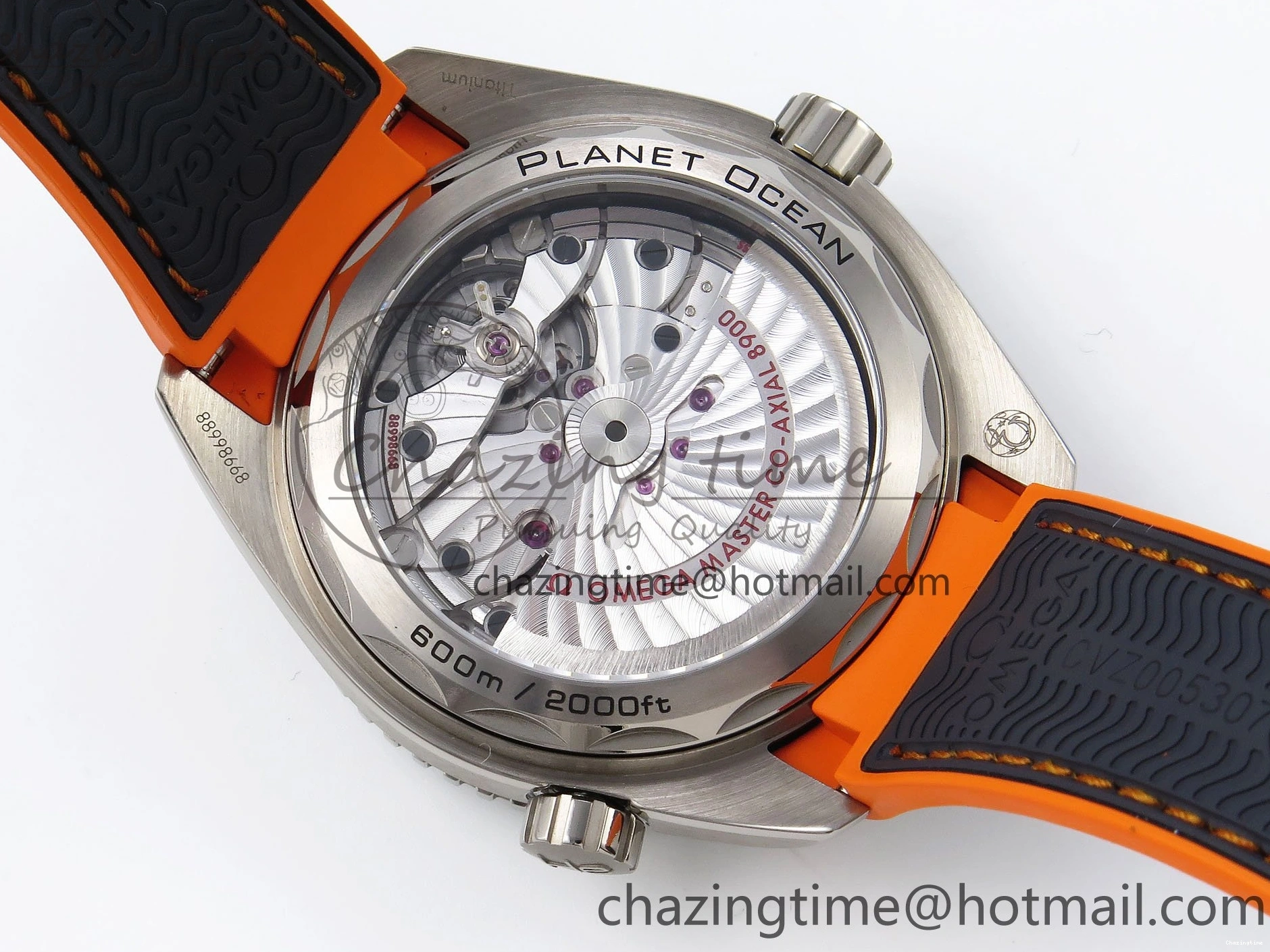 1226 Comfortable Planet Ocean 43.5mm SS VSF 1:1 Best Edition Black Orange Bezel Gray Dial on Nylon Strap A8900 Super Clone V 7730